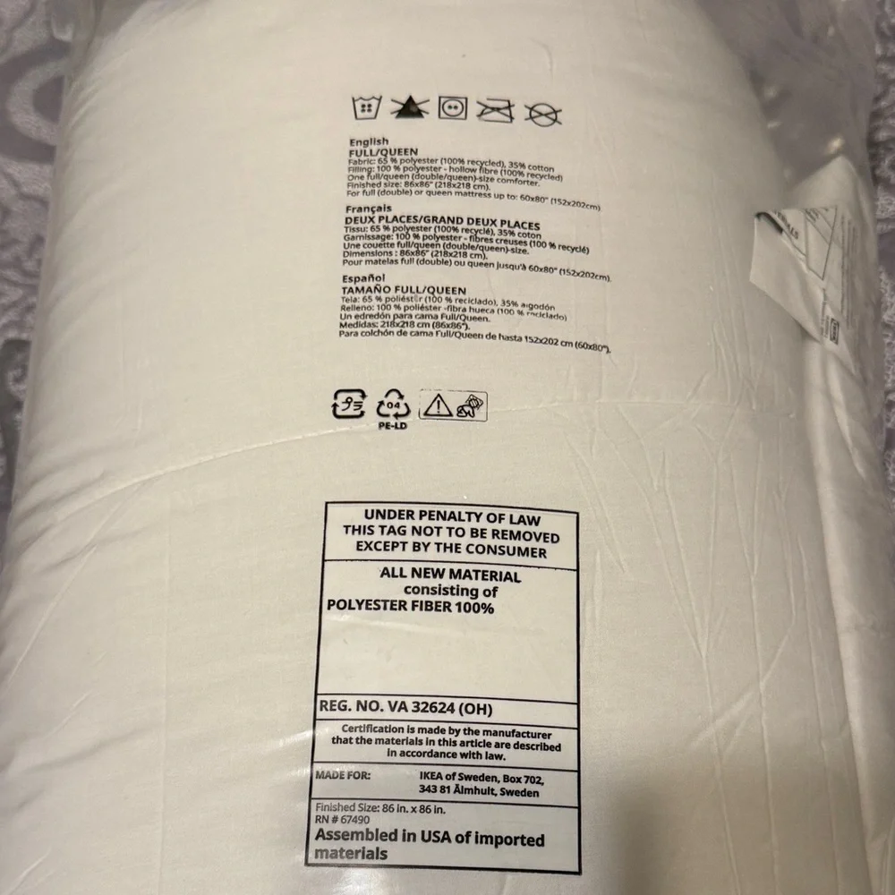 IKEA SMÅSPORRE White Duvet Insert with Color Thermometer Graphics